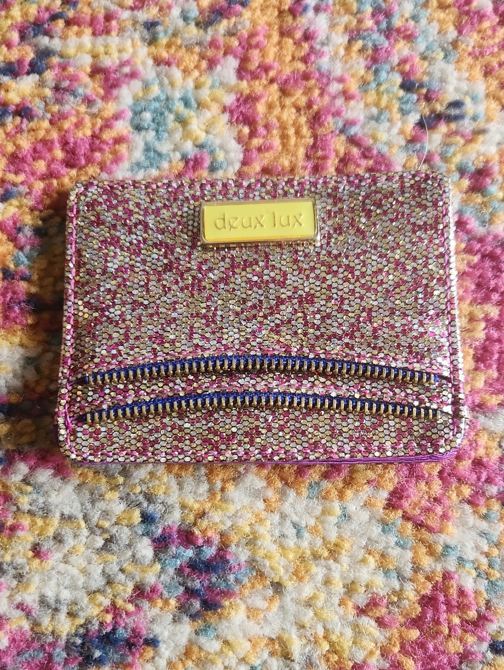 Deux lux Pink Glitter Card Holder Wallet
